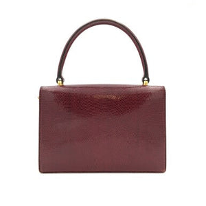 GUCCI | BURGUNDY VINTAGE BAG IN LIZARD, c.1960s