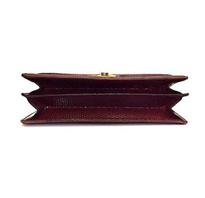 GUCCI | BURGUNDY VINTAGE BAG IN LIZARD, c.1960s