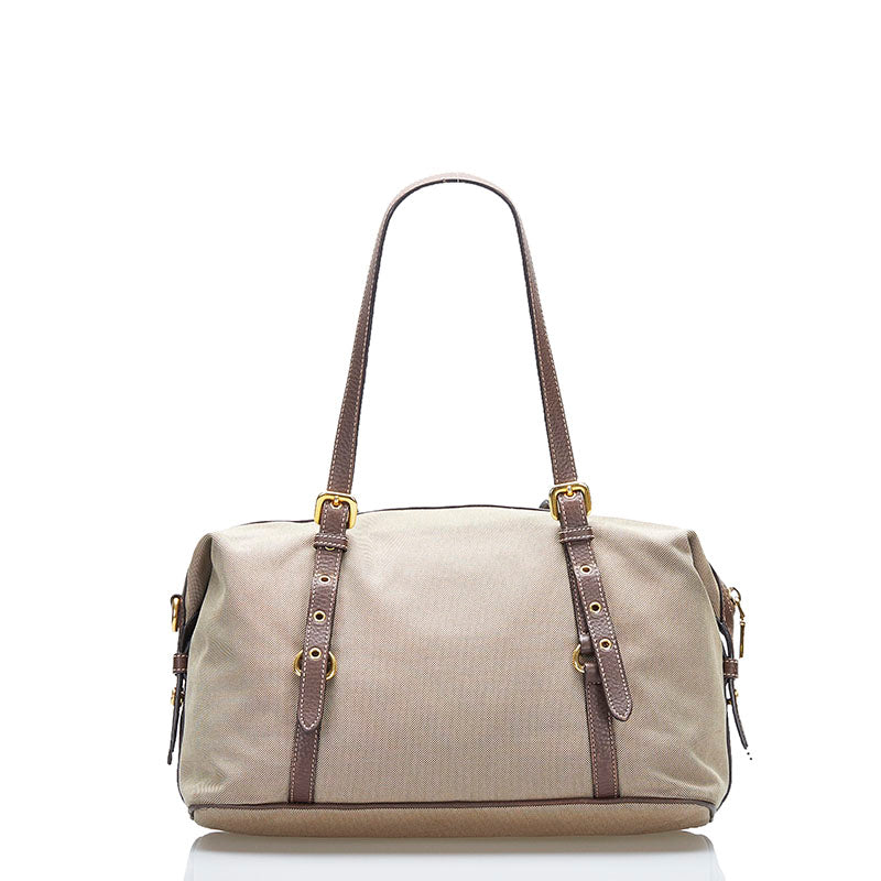 Prada Prada Logo Jacquard Bauletto Bag