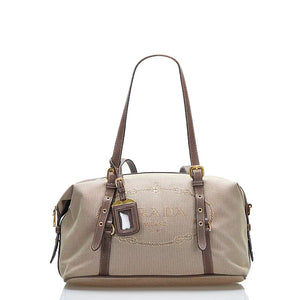 Prada Prada Logo Jacquard Bauletto Bag