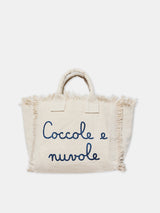 Borsa Colette in tela con ricamo Coccole e nuvole | EDIZIONE SPECIALE COCCOLEBIMBI