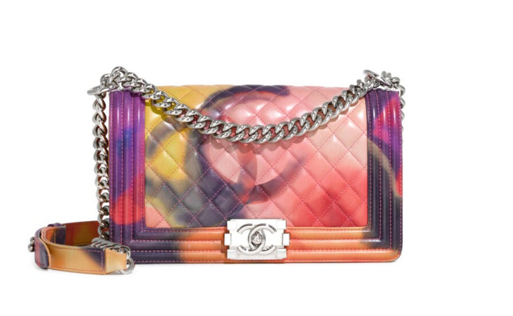 Chanel
Chanel Multicolor Graffiti Flower Power Quilted Lambskin Old Medium Boy Bag Silver Hardware, 2020