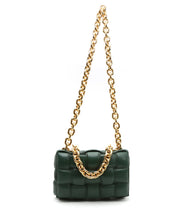 Borsa a tracolla Bottega Veneta Cassette in pelle intrecciata verde-pino