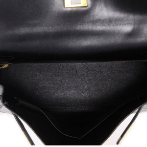 Borsa Hermès Kelly 35 cm in pelle box nera