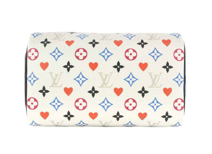 Louis Vuitton
White Multicolor Monogram Canvas Game On Speedy Bandoulière 30 Gold Hardware