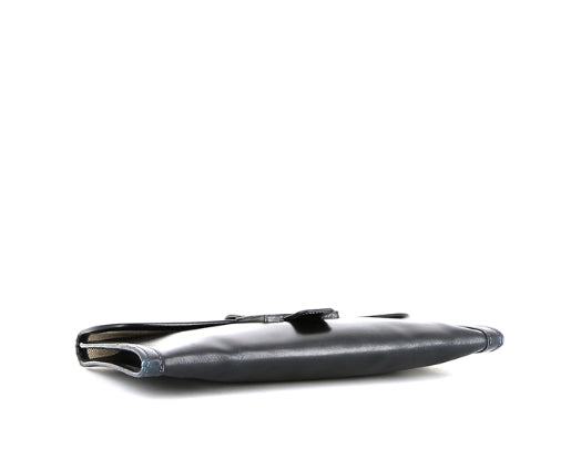 Pochette Hermès Jige in pelle box blu