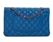 Chanel
Blue Quilted Lambskin Medium Classic Double Flap Rainbow Ruthenium Hardware, 2021