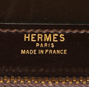 Pochette Hermès Jet in pelle box marrone