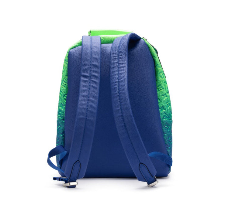 Louis Vuitton
Virgil Abloh Blue and Neon Green Gradient Illusion Taurillon Multipocket Backpack Silver Hardware, 2022