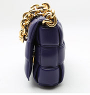 Borsa a tracolla Bottega Veneta Cassette in pelle intrecciata viola