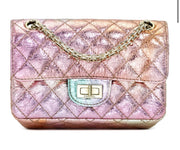 Chanel
Rainbow Metallic Quilted Aged Calfskin Reissue 2.55 224 Single Flap Gold Hardware, 2020