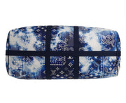 Borsa da viaggio Louis Vuitton Keepall Editions Limitées in tela monogram blu e bianca