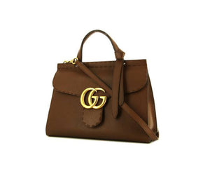 Borsa Gucci GG Marmont in pelle martellata marrone