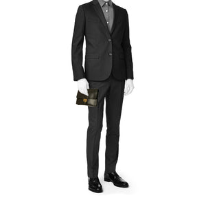 Pochette Hermès Jet in pelle box marrone