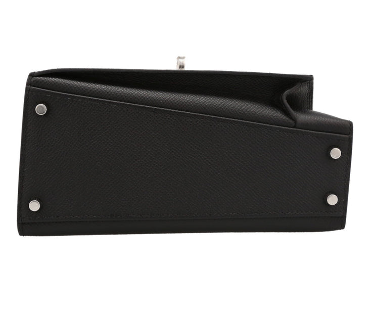 Borsa Hermès Kelly 20 cm in pelle Epsom nera