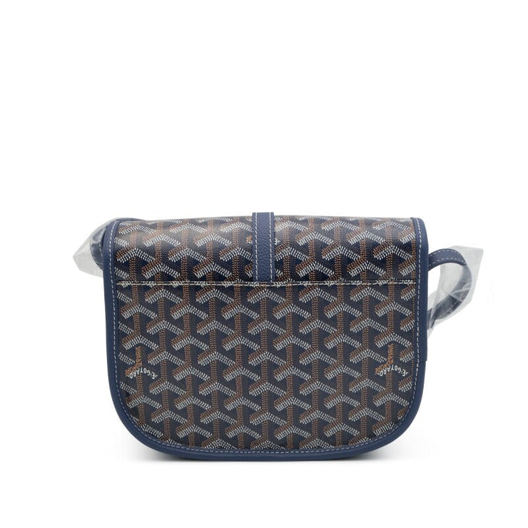 Goyard
Navy Blue Goyardine Canvas and Decize Taurillon Belvedere PM Bag Silver Hardware