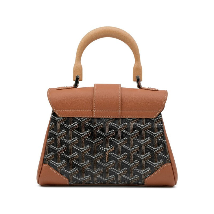 Goyard
Black Goyardine Canvas and Tan Chevroches Calfskin Saïgon Souple Mini Bag
