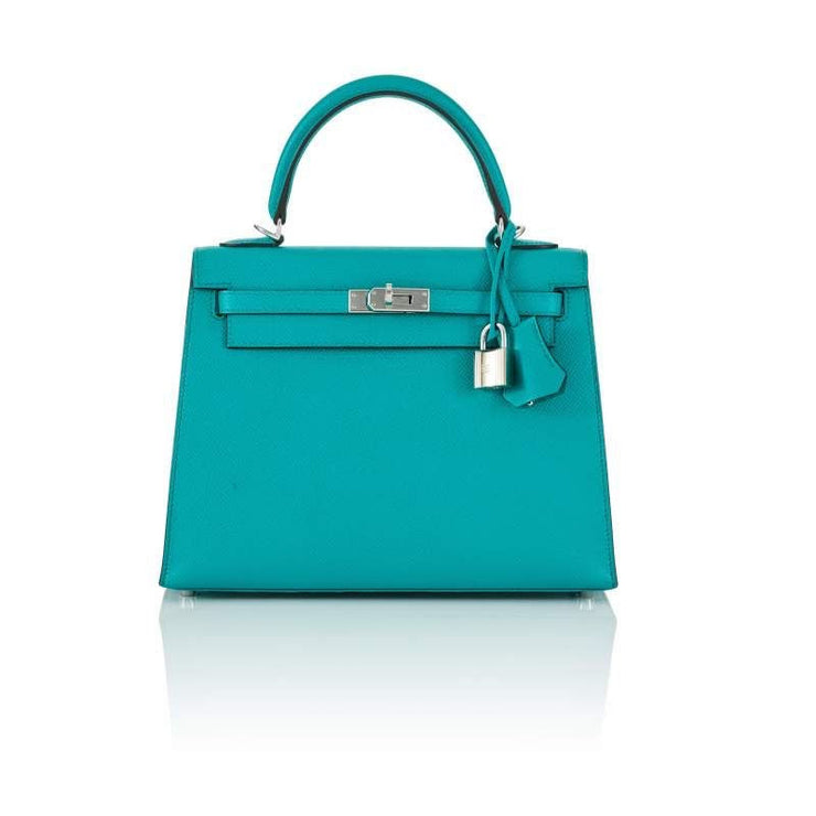 Bleu Paon Sellier Kelly 25 cm