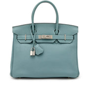 Hermès
Bleu Ciel Togo Birkin 30 Palladium Hardware, 2009