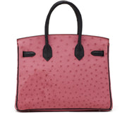 Hermès
Fuchsia and Black Ostrich HSS Birkin 30 Palladium Hardware, 2011