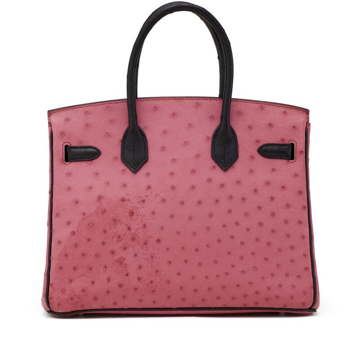 Hermès
Fuchsia and Black Ostrich HSS Birkin 30 Palladium Hardware, 2011