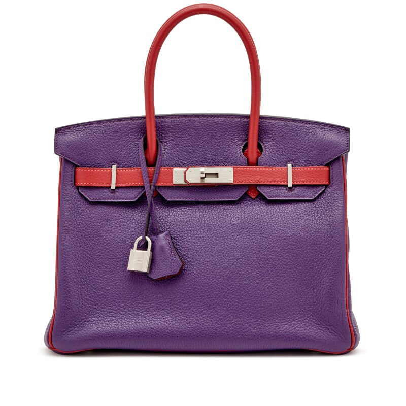 Hermès
Anemone and Rouge Casaque Clémence Birkin 30 Palladium Hardware, 2013