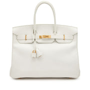 Hermès
White Swift Birkin 35 Gold Hardware, 2010