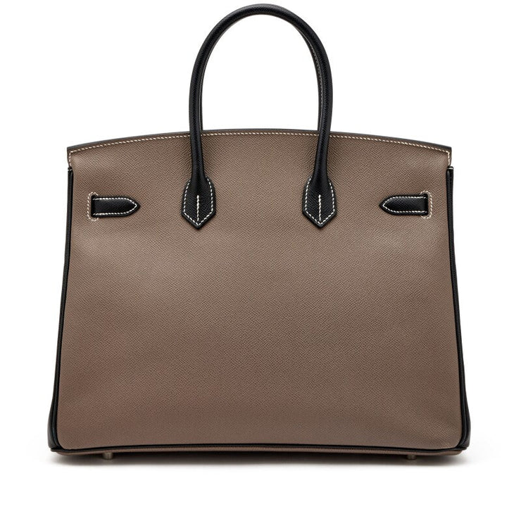 Hermès
Bi-Color Etain and Black Epsom HSS Birkin 35 Brushed Palladium Hardware 2018