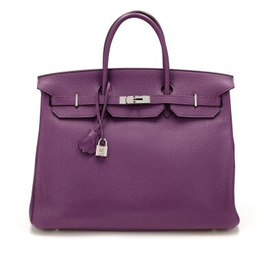 Hermès
Violet Clemence Birkin 40 Palladium Hardware, 2012