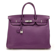 Hermès
Violet Clemence Birkin 40 Palladium Hardware, 2012