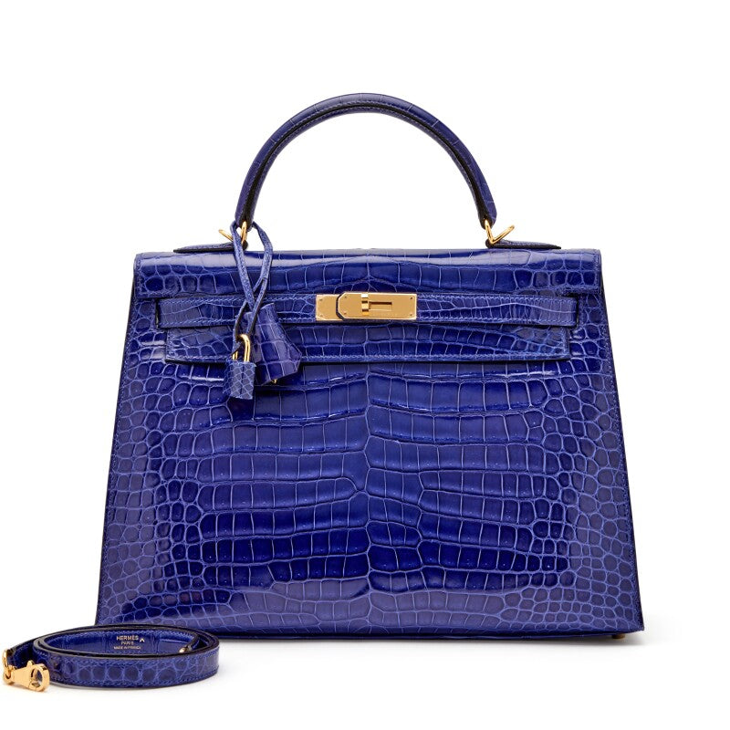 Hermès
Bleu Électrique Shiny Porosus Crocodile Sellier Kelly 32