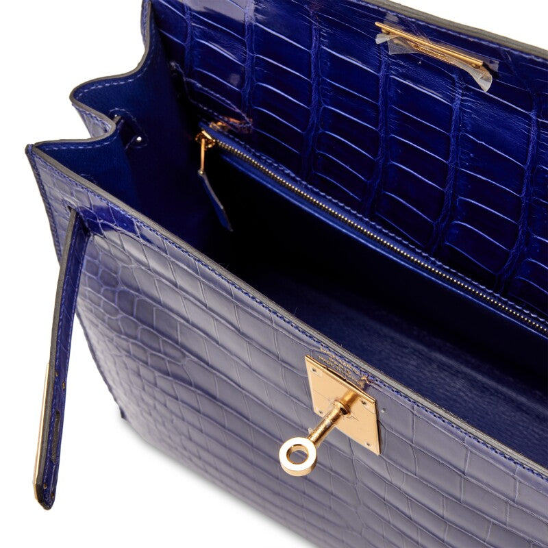 Hermès
Bleu Électrique Shiny Porosus Crocodile Sellier Kelly 32