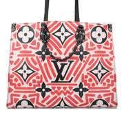 Louis Vuitton Cream Red Monogram Giant Coated Canvas Crafty OnTheGo GM Gold Hardware