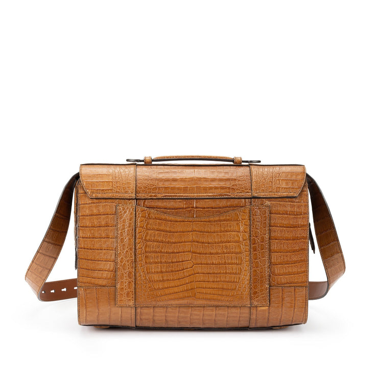 Gucci
Brown Alligator Large GG Marmont Briefcase Gold Hardware