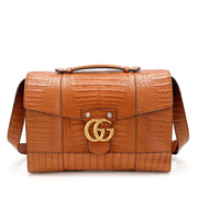 Gucci
Brown Alligator Large GG Marmont Briefcase Gold Hardware