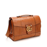 Gucci
Brown Alligator Large GG Marmont Briefcase Gold Hardware