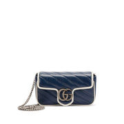 Gucci

Navy Diagonal Matelasse Vintage Effect Calfskin Super Mini Torchon GG Marmont Silver Hardware