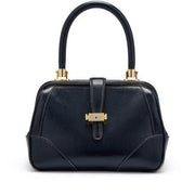 Blue Lambskin Doctors Bag Gold Hardware, 1970s