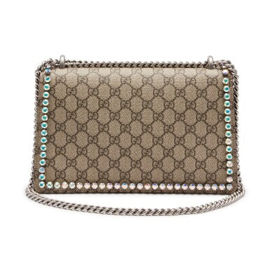 Gucci
Pink Dionysus Shoulder Bag in GG Supreme Coated Canvas with Gunmetal Hardware, 2015