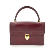 GUCCI | BURGUNDY VINTAGE BAG IN LIZARD, c.1960s