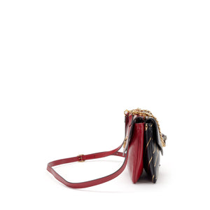 Gucci
Black and Red Leather and Strass Thiara Double Shoulder Bag Gold Hardware
