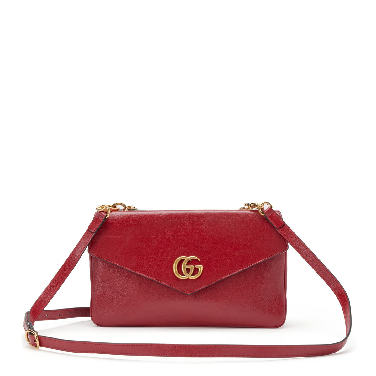 Gucci
Black and Red Leather and Strass Thiara Double Shoulder Bag Gold Hardware