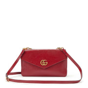 Gucci
Black and Red Leather and Strass Thiara Double Shoulder Bag Gold Hardware