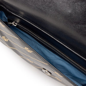 Gucci
Black and Red Leather and Strass Thiara Double Shoulder Bag Gold Hardware