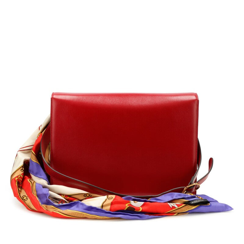 Gucci
Red Textured Calfskin Medium GG Ring Bag Aged Gold Hardware