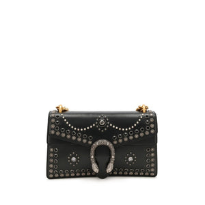 Gucci
Black Leather and Strass Studded Small Dionysus Bag Gold and Ruthenium Hardware