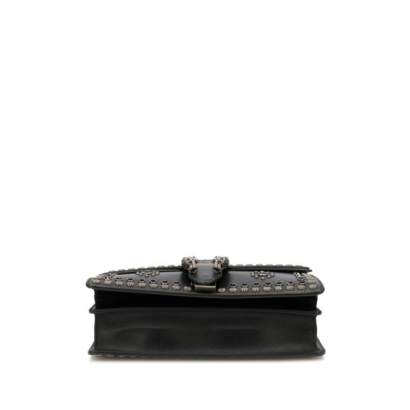 Gucci
Black Leather and Strass Studded Small Dionysus Bag Gold and Ruthenium Hardware