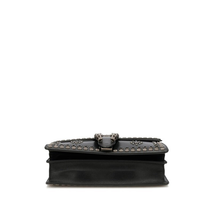 Gucci
Black Leather and Strass Studded Small Dionysus Bag Gold and Ruthenium Hardware