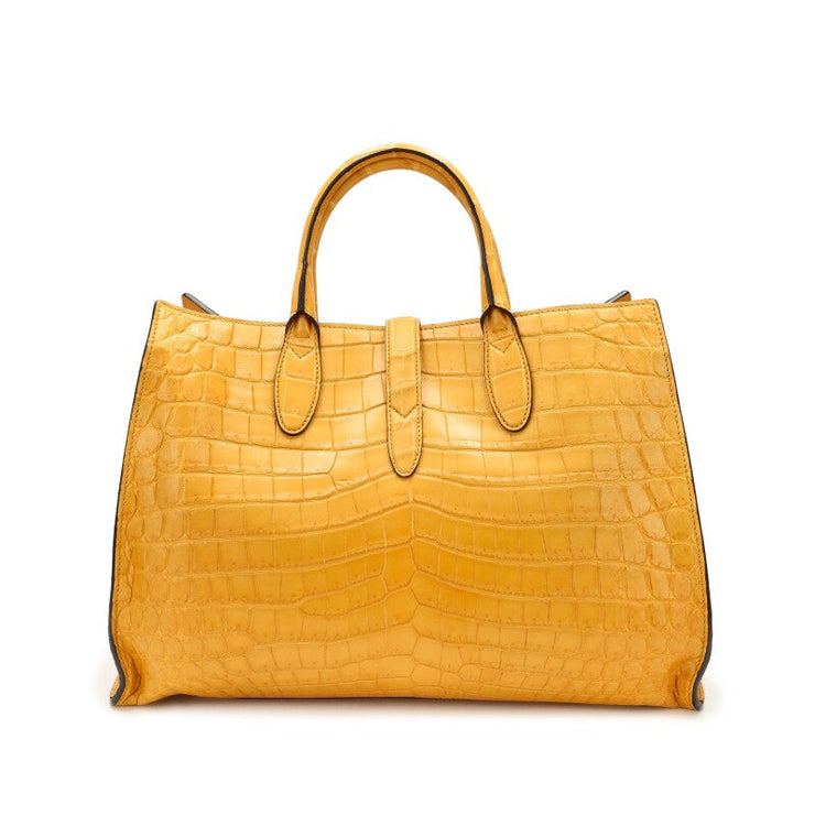 Gucci
Mustard Crocodile Large Jackie Soft Tote Silver Hardware