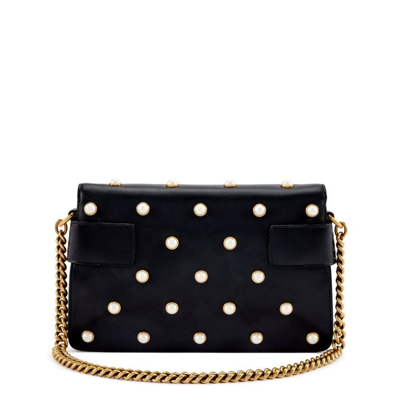 Gucci
Black Calfskin, Imitation Pearl and Strass Mini Queen Margaret Gold Hardware